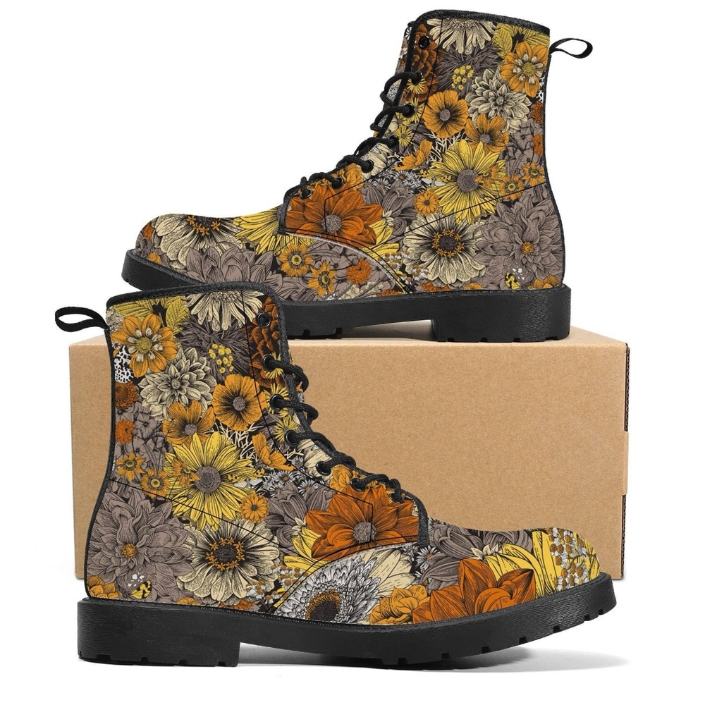Floral Patterned Women's Boots